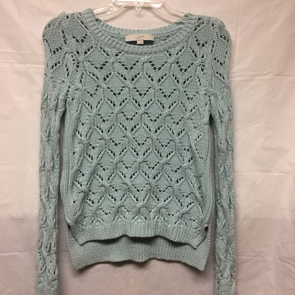 Ann Taylor LOFT Crochet Knit Cable Sweater - S